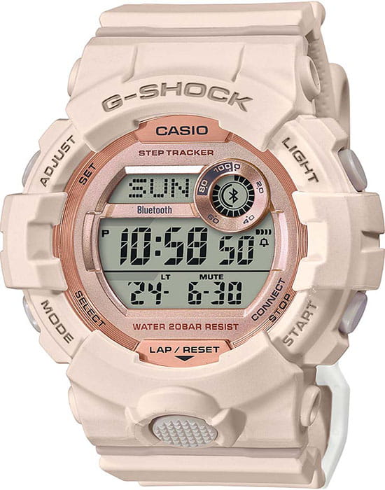 Casio Casio G-Shock GMD-B800-4  GMD-B800-4ER электронные женские часы  циферблат, браслет каучук — вид спереди